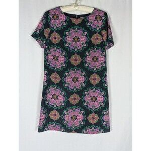 J. Crew Dress 6 Women's Medallion Print Short Sleeve Shift Pullover Easy Wear